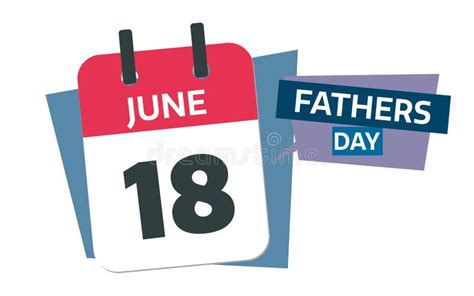 Fathers Day Calendar 2023 Date June 18 Stock Vector - Illustration of ...