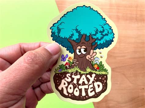 VS096 Stay Rooted Tree Vinyl Sticker Tree Hugger Sticker Etsy