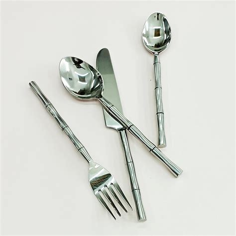 4 Piece Silver Stainless Steel Cutlery Set For Kitchen Size 8 Inch