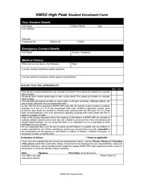 Fillable Online Kmsd Nw Student Enrolment Form Krav Maga Fax Email