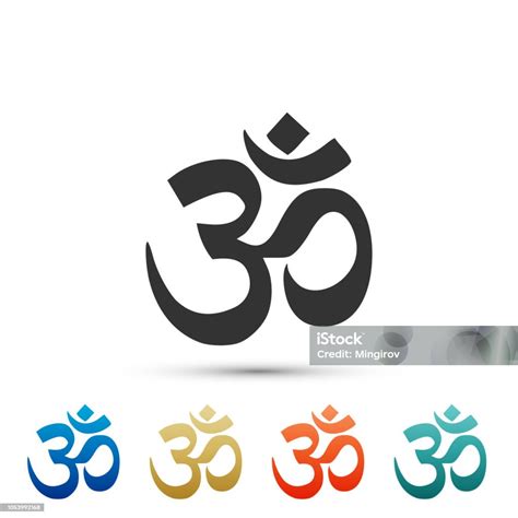 Om Of Aum Indiase Heilige Geluidspictogram Geïsoleerd Op Een Witte Achtergrond Symbool Van Het