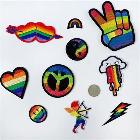 Pgy Flag Lgbt Patches Rainbow Embroidered Iron On Patch For Clothes Gay Pride Badges Backpack