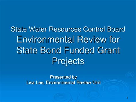 PPT State Water Resources Control Board Environmental Review For