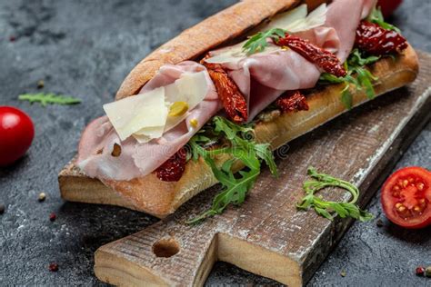 Prosciutto Sandwich Ciabatta With Prosciutto Sun Dried Tomatoes