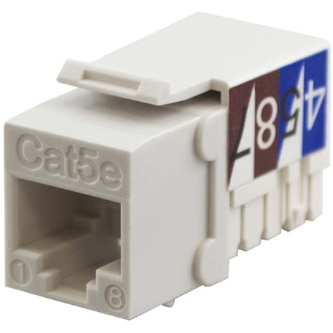 Simply45 Cat 5e 90 Unshielded Keystone Jack White