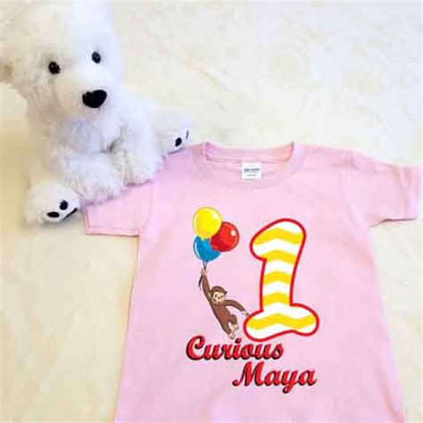 Curious George Birthday Balloons Toddler Raglan 3/4 sleeves - Puddle Bear