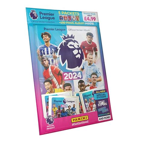 Panini Premier League 2024 Zestaw Startowy Z Naklejkami 5 Saszetki