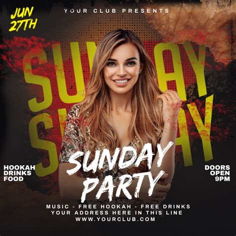 Sunday Party Flyer Template Postermywall