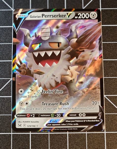 Pokemon Tcg Galarian Perrserker V Lost Origin Ultra Rare