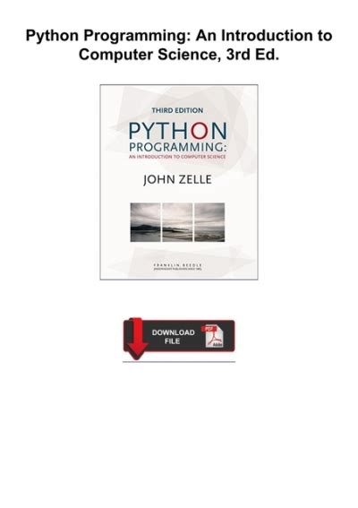 Python Programming An Introduction To Computer Science Rd Ed