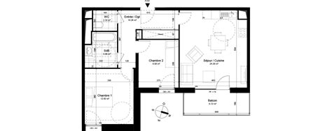 Plan Appartement T3 De 63 82 M² Neuf à Loos Résidence « Lalcôve N°684