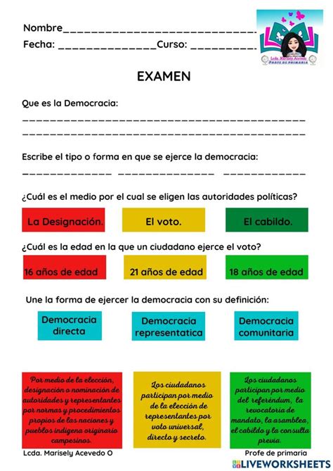 Ejercicio Online De La Democracia Para Ero De Primaria Que Es La