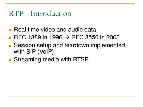 Ppt Rtp Real Time Transport Protocol Powerpoint Presentation Free