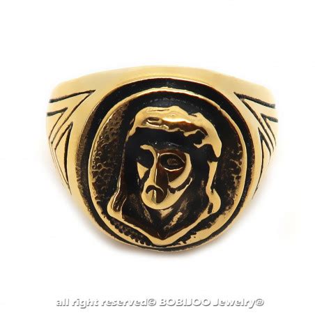 Bobijoo Jewelry Ronda Anillo De Hombre De Acero Dorado En Oro Fino