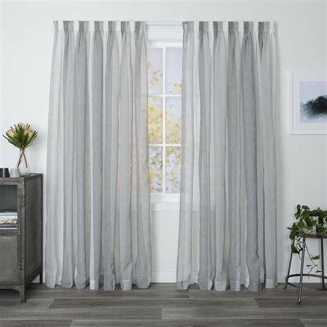 Mykonos Ash Readymade Sheer Pencil Pleat Curtain Curtain Studio Buy