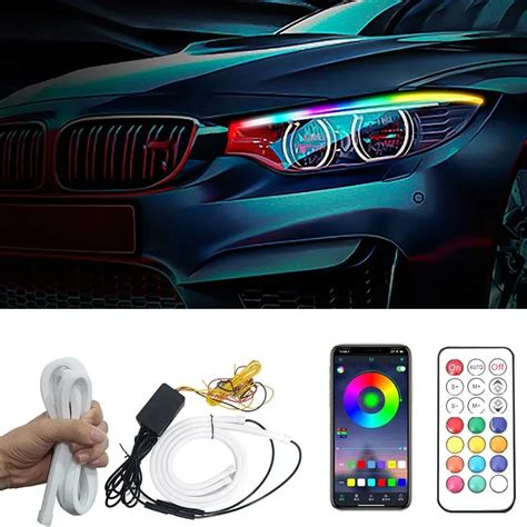 Luces Led De Circulaci N Diurna Rgb Para Coche Tiras Flexibles De Faros