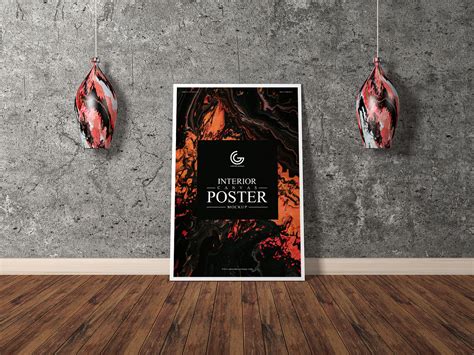 Vertical Canvas Poster Free Mockup — Free Mockup World