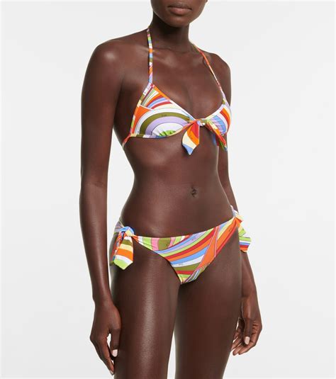 Pucci Printed Halterneck Bikini Top Emilio Pucci