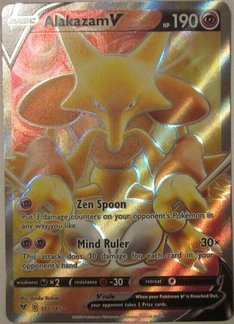 Pokemon Tcg Vivid Voltage Alakazam V Ultra Rare Full Art Holo