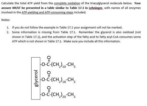 Solved Calculate The Total ATP Yield From The Complete Chegg