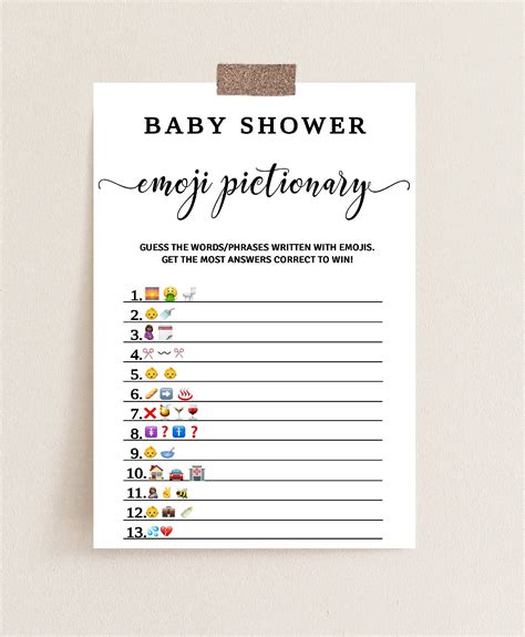 Free Printable Baby Shower Emoji Pictionary Quiz 56 OFF