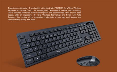 Buy Fingers Aeroclicks Combo Wireless Keyboard And Mouse Set Optical 2 4 Ghz Nano