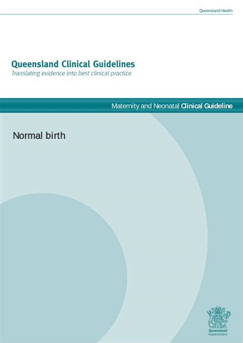 Pdf Guideline Normal Birth Home Queensland Health Clinical