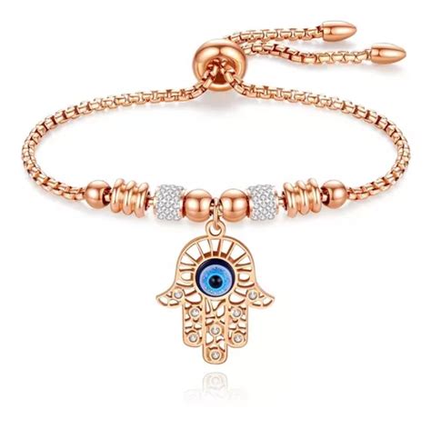 Pulsera De Fátima Ojos Turcos Regalo Para Mujeres Oro Rosa Meses sin