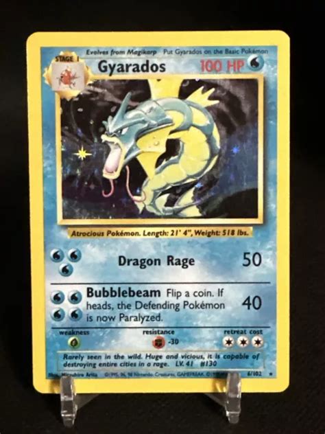 Gyarados Holo Base Set Carte Pok Mon Vintage Wotc Eur