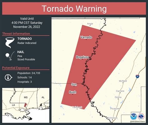 Nws Tornado On Twitter Tornado Warning Continues For Bogalusa La Varnado La And Sun La Until