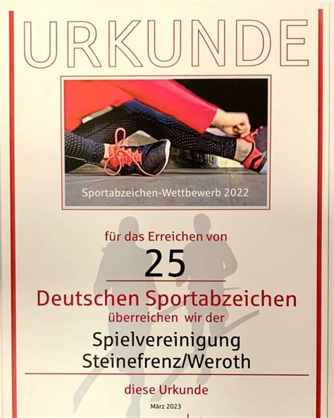 Das Deutsche Sportabzeichen F R Jedermann Spvgg Steinefrenz Weroth