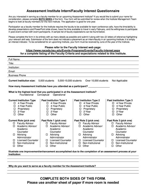 Fillable Online Nacada Ksu FacultyInterestForm AS Fax Email Print