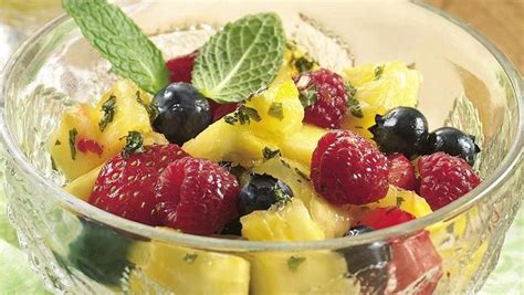 Honey And Mint Jazz Up This Quick To Make Berry And Pineapple Fruit