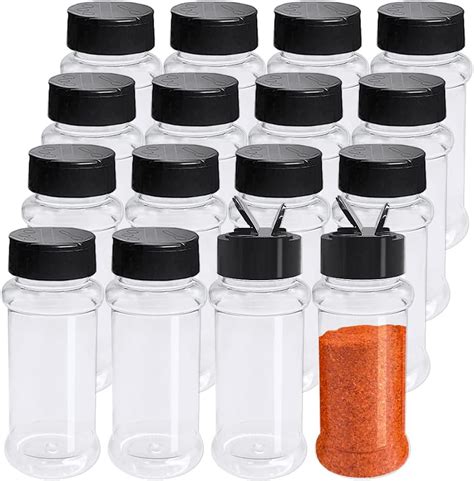 Spice Bottles Dabacc 20pcs 7oz Clear Plastic Container Jars With Lids Labels For