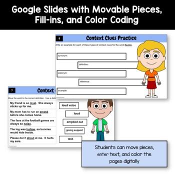 Context Clues Third Grade Interactive Google Slides Grammar Skills Review