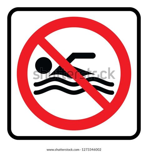 No Swim Sign Dont Swim Symbol Stock Vector Royalty Free 1273346002 Shutterstock