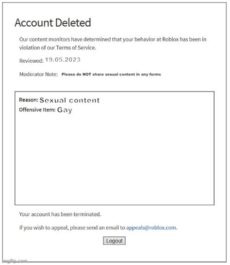 Banned From Roblox Imgflip