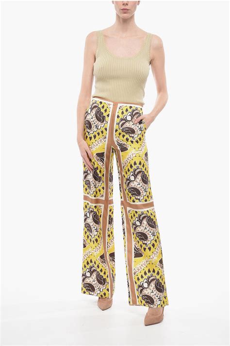 Valentino Silk Baggy Pants With Bandana Pattern Women Glamood Outlet