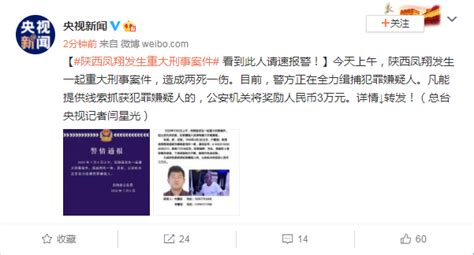 陕西凤翔发生重大刑事案件，造成两死一伤 每经网