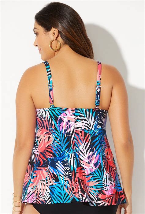 Plus Size Jamaican Bra Sized Flyaway Underwire Tankini Top