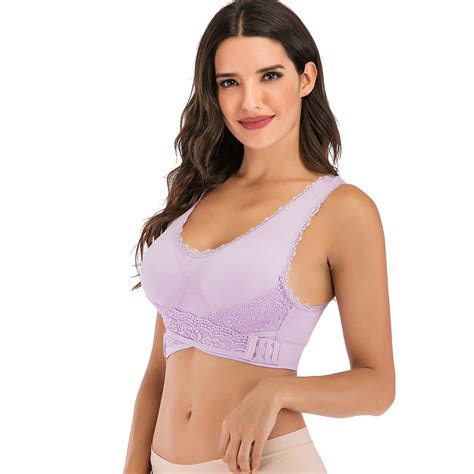 Seamless Cross Front Side Buckle Yoga Bras Women Lace Bra With