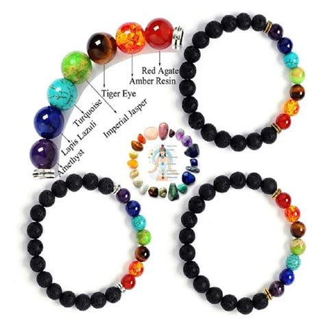 Acquista Bracciale Con Perline Chakra Bracciale Con Perline In Pietra