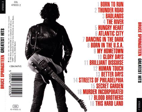 Car Tula Trasera De Bruce Springsteen Greatest Hits Portada