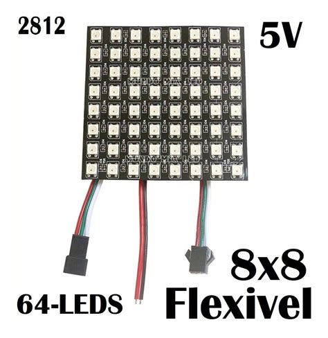 Matriz Flexivél Endereçável Digital 64led Rgb 8x8 5v Ws2812b Frete Grátis