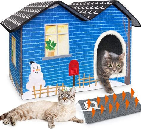 Large Heated Cat House For Outdoor Cats In Winter，weatherproof Heated