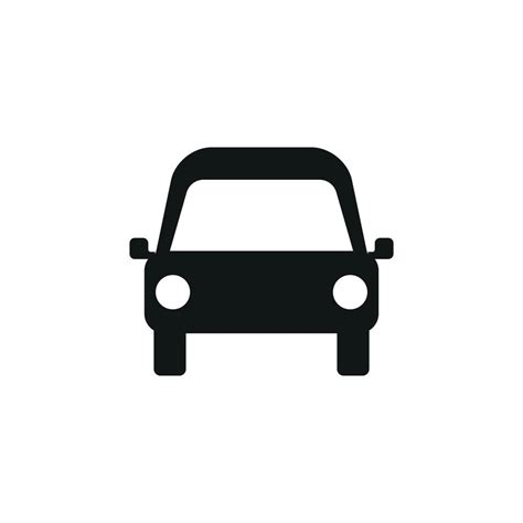 Car Vector Icon Isolated Simple View Front Logo Illustration Sign