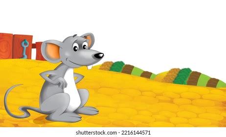 Cartoon Farm Scene Mouse Illustration Children Stock Illustration ...