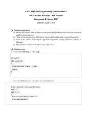 Csci Assignment Pdf Csci Programming Fundamentals I