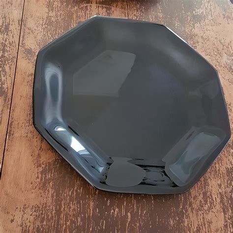 Dinner Plates Arcoroc Luminarc Octime Octagonal Shape Black Glass 10 75 Inch Set Of 4 Onyx