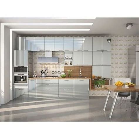 Acrylic White Open Modular Kitchen Rs Square Feet Km Achary